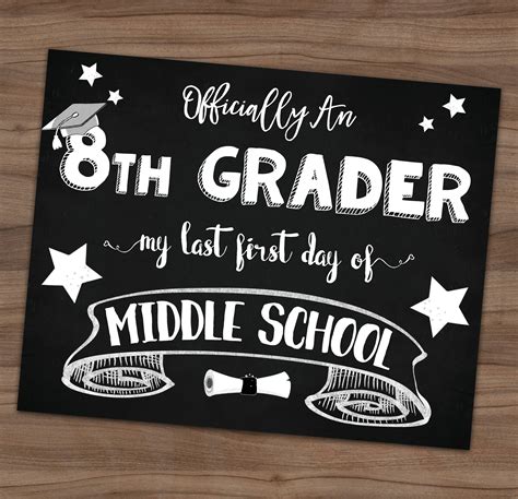 First Day Of 8th Grade Sign Free Printable