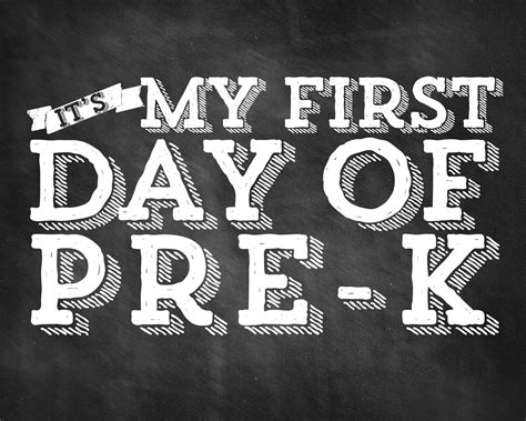 First Day Of Pre-k Sign Free Printable