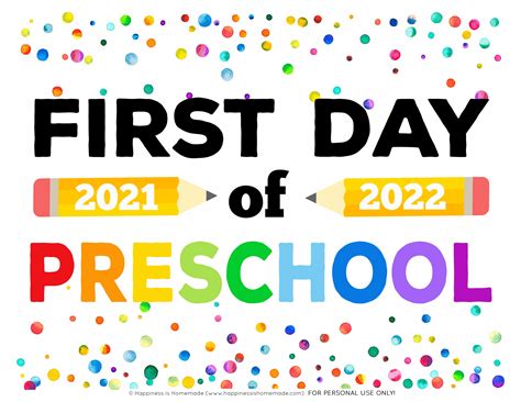 First Day Of School Printable 2022