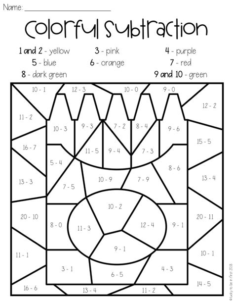 First Grade Math Coloring Worksheets 1st Grade