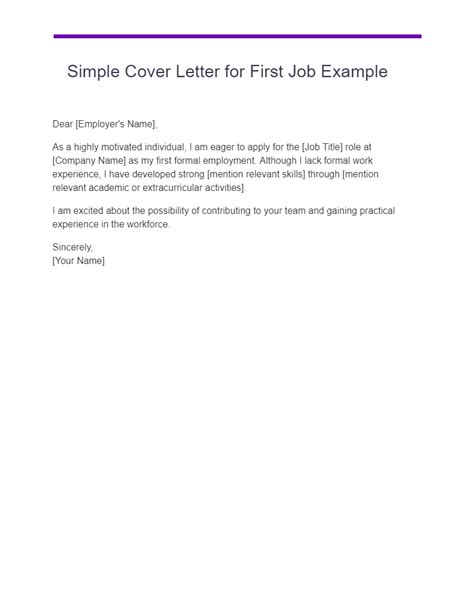 First Job Cover Letter Examples
