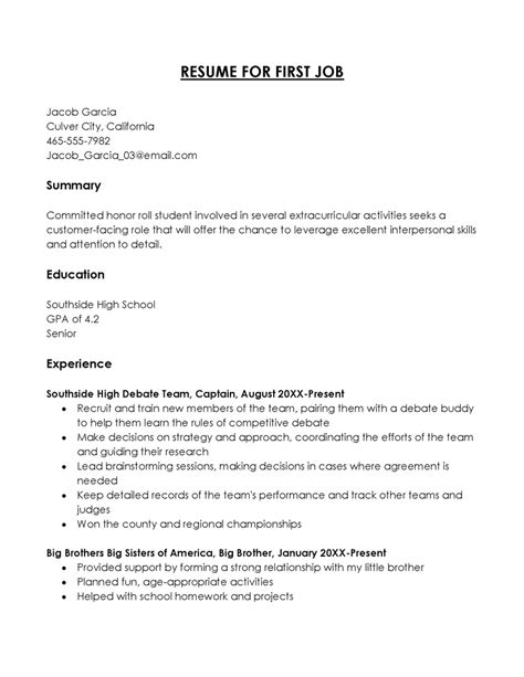 Kickstart Your Career Journey: A Showcase of Winning First Job Resume Examples