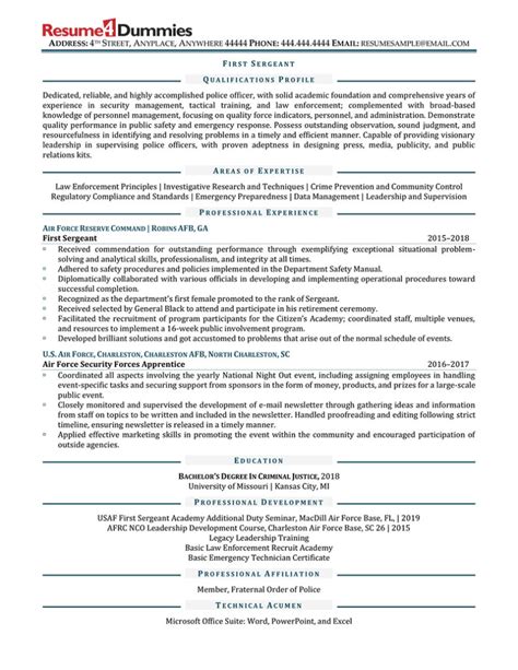 First Sergeant Resume Example US Army Adams Center, New York