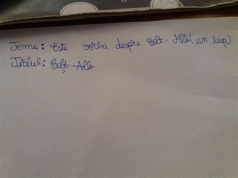 Fisa De Lectura Colt Alb