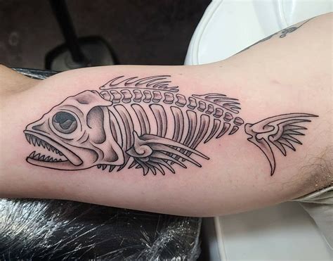 50 Fish Skeleton Tattoo Designs For Men XRay Ink Ideas