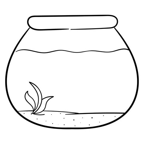 Fish Bowl Coloring Page