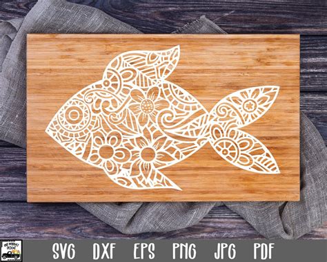 60+ Fish Mandala SVG, Mandala Fish SVG Zentangle Cricut Fishing File. Koi Carp Carpe Fisch