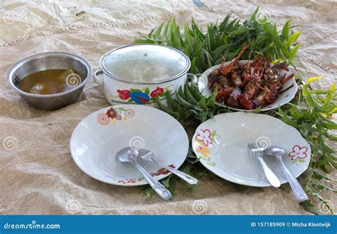 Fish lunch on the beach