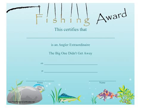 Awesome Fishing Certificates Top 7 Template Designs 2019 Best