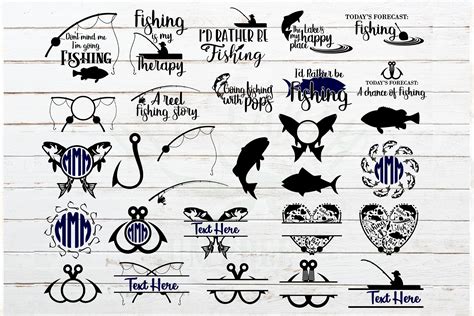 Download Fishing Monogram Quotes Bundle Commercial Use