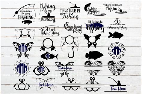 Download Fishing Monogram Quotes Bundle Files DXF Files