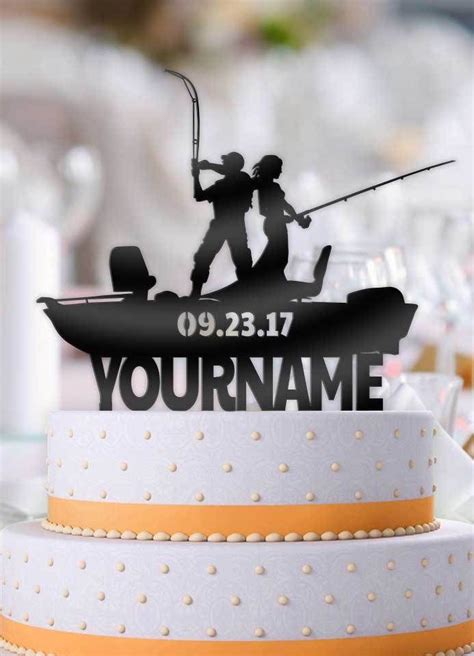Forever Tied Down by Love: Heart-Warming Fishing Wedding Cake Topper Images for Your Perfect Day