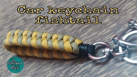 Fishtail weave paracord keychain