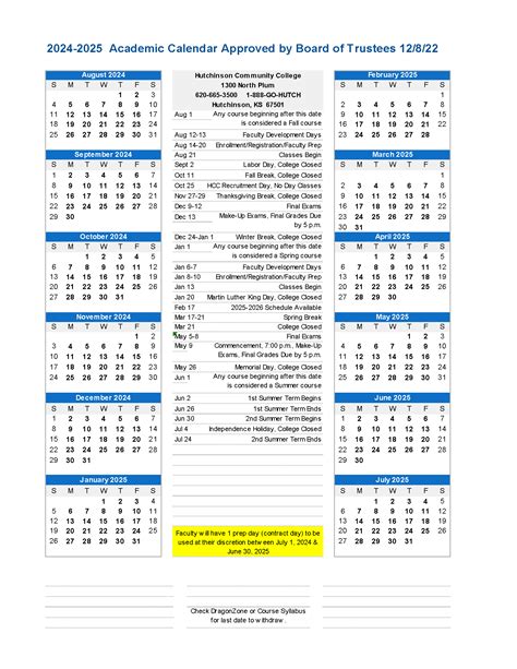 Fit Academic Calendar 2024 2025