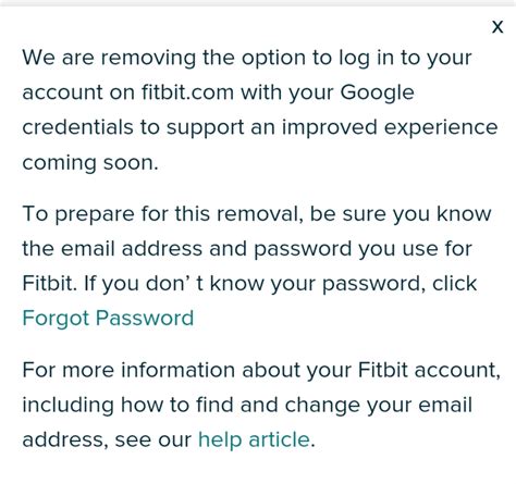 Fitbit is removing the ability to log in using Google credentials