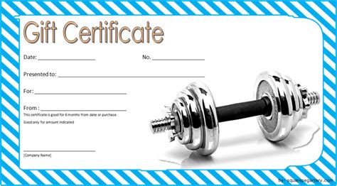 Editable Fitness Gift Certificate Templates Free [10+ BEST DESIGNS]