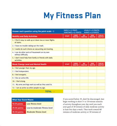 Fitness Plan Example