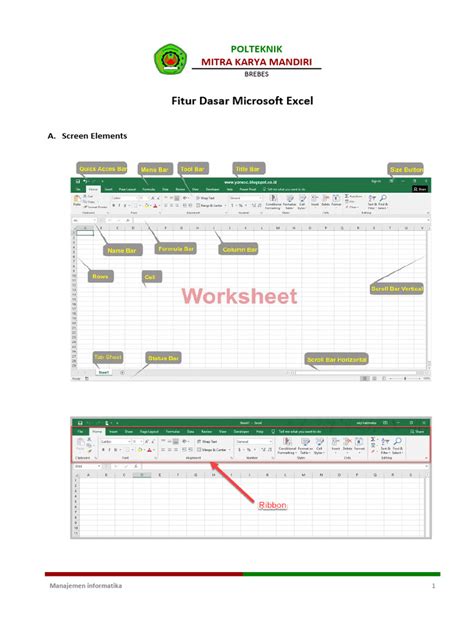 Fitur-Fitur Dasar Excel