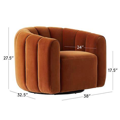 Fitz Russet Velvet Swivel Chair