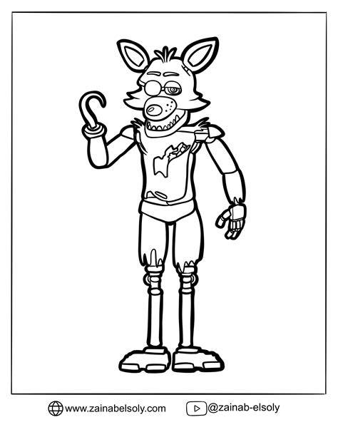 Five Nights At Freddys Foxy Coloring Pages