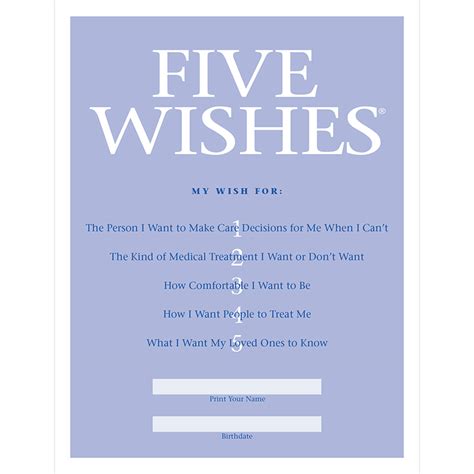 Five Wishes Printable Document