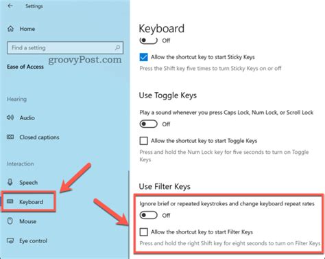 Fix 3: Turn Off Filter Keys