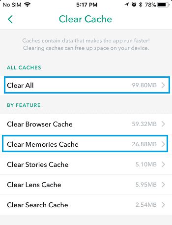 Fix 4: Clear Cache and App Data of Snapchat.