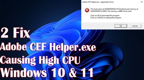 Fix Adobe CEF Helper.exe Causing High CPU In Windows