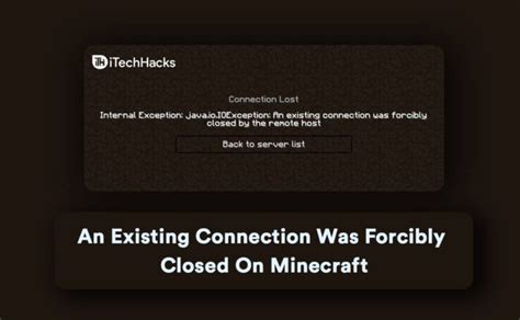 Fix An Existing Connection Was Forcibly Closed On Minecraft