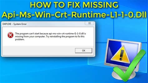 Fix Api-Ms-Win-Crt-Runtime-L1-1-0.Dll Is Missing