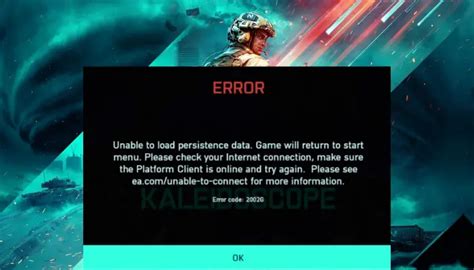 Fix Battlefield 2042 Error Code 2002G Unable to Load Persistence Data