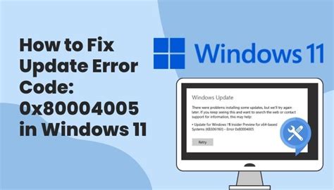 Fix Error Code 0x80004005 on Windows 11