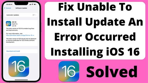Fix Error Installing iOS 16