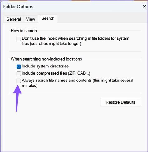 Fix File Explorer Search Not Working in Windows 11
