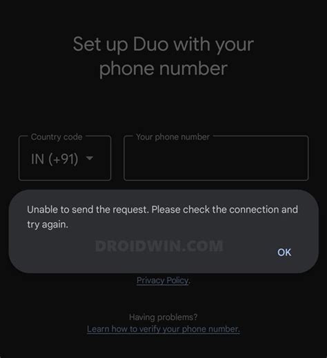 Fix Google Duo Phone Number Verification Error: Resolving the Unsendable Request