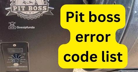 Fix Pit Boss Errors