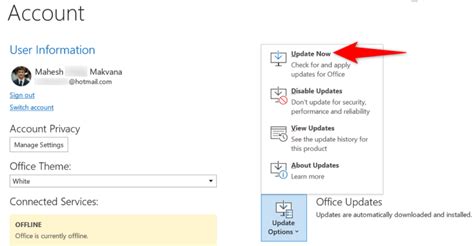 Fix Server Connection by Updating Outlook