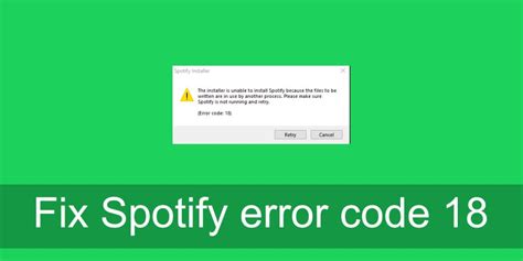 Fix Spotify Error Code 18