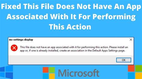 Fix This File Does Not Have An App Associated With It For Performing This Action