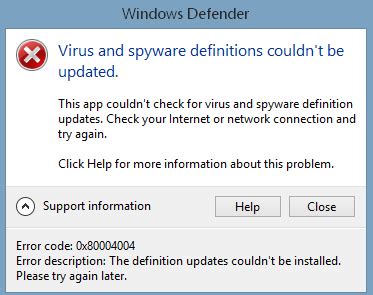 Fix Windows Defender error 0x8000404