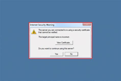 Fix server security certificate problems