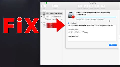 Fixed Erase Process Has Failed Click Done to Continue