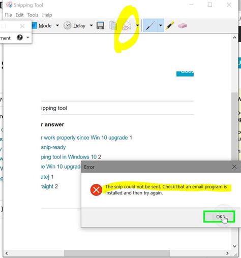 Fixing the snip could not be sent error