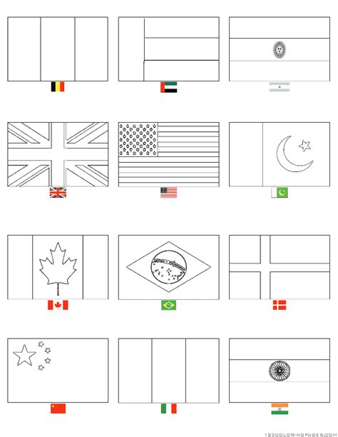 Flags Of The World Coloring Pages Printable