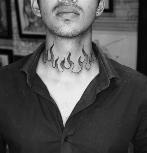 Flame Neck Tattoo