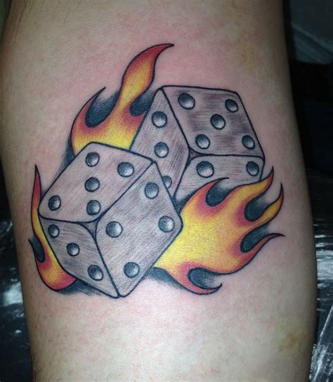 Ace Card And Flaming Dice Tattoos Card tattoo designs