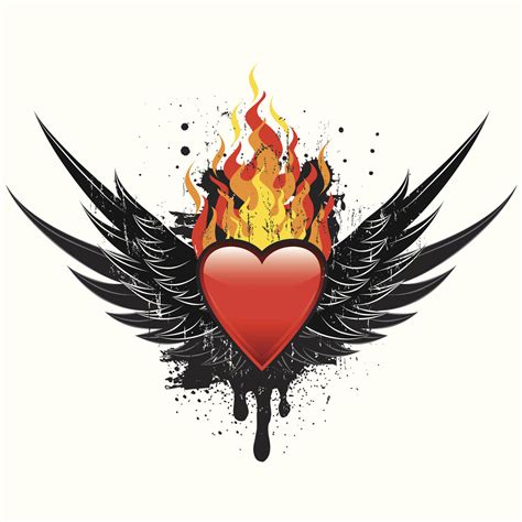 Flaming Heart Tattoo Designs
