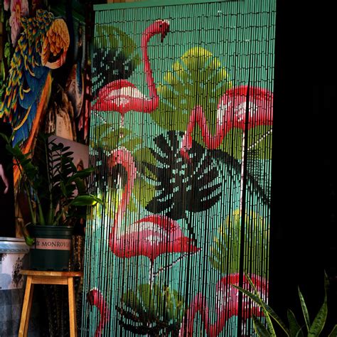 Flamingo Bamboo Curtain