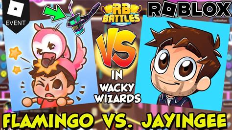 Flamingo vs Jayingee playing Roblox Wacky Wizards in RB Battles 