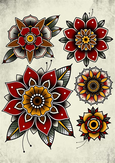 Flash Tattoo Flowers